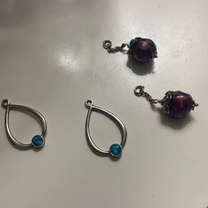 Two sets of Pandora earrings bottoms